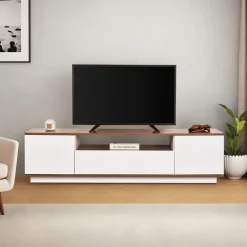 Clearance Drawer FRITZ Meuble TV 3 portes en bois L180cm