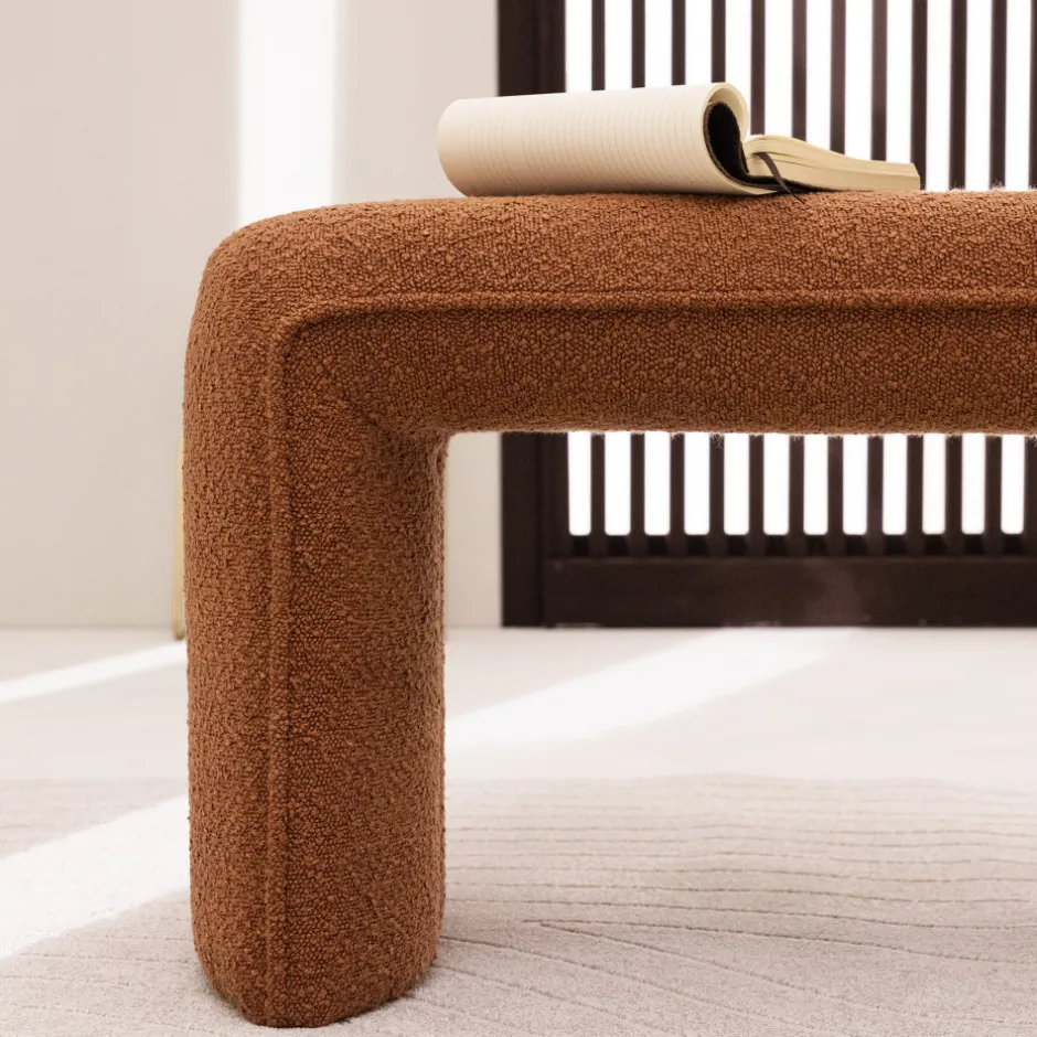 Discount Drawer FULL Banc rembourré en tissu bouclette L100cm