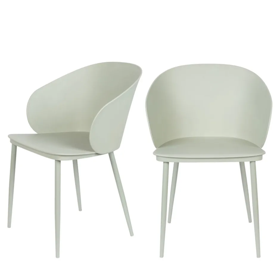 Best No name GIGI Lot de 2 chaises en résine et métal