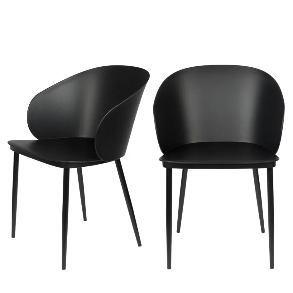 Best No name GIGI Lot de 2 chaises en résine et métal