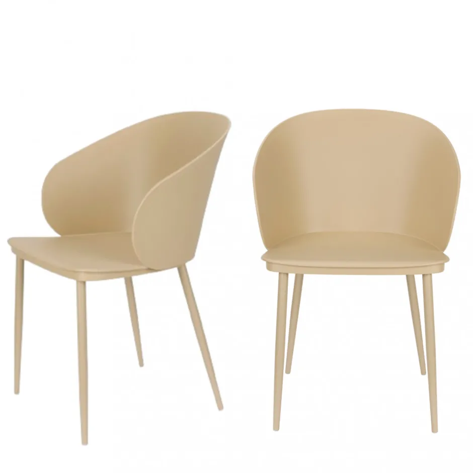Best No name GIGI Lot de 2 chaises en résine et métal