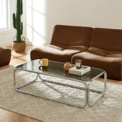 Outlet No name GLISS Table basse en verre pieds chrome