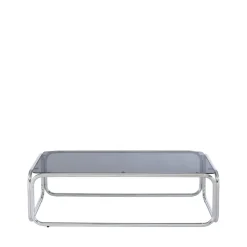 Outlet No name GLISS Table basse en verre pieds chrome