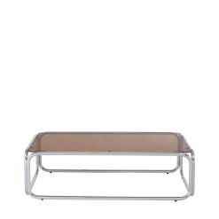 Outlet No name GLISS Table basse en verre pieds chrome