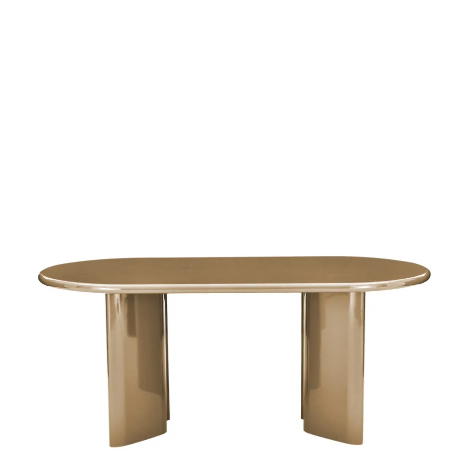 Outlet Drawer GLOSSI Table à manger 6 personnes ovale en bois laqué