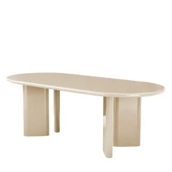 Outlet Drawer GLOSSI Table à manger 6 personnes ovale en bois laqué