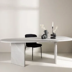 Sale Venture Home GRONVIK Table à manger 10 personnes organique effet marbre