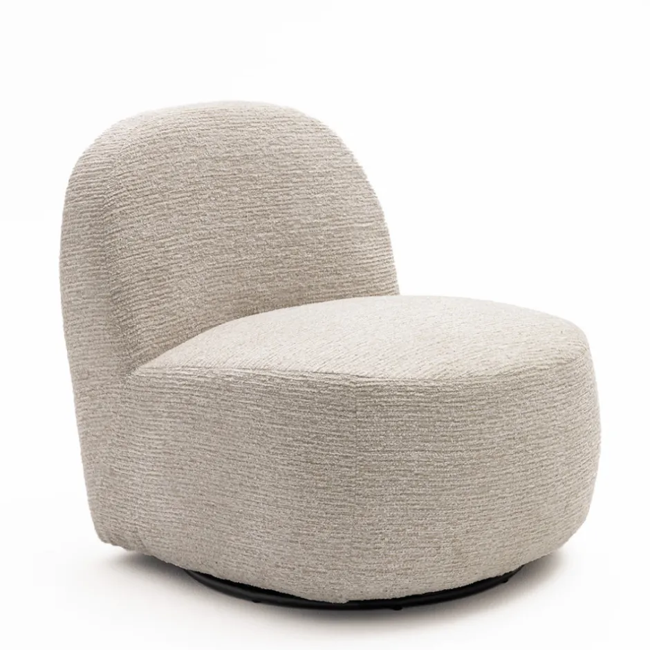 Clearance Drawer GROOVY Fauteuil pivotant en tissu chenille côtelé