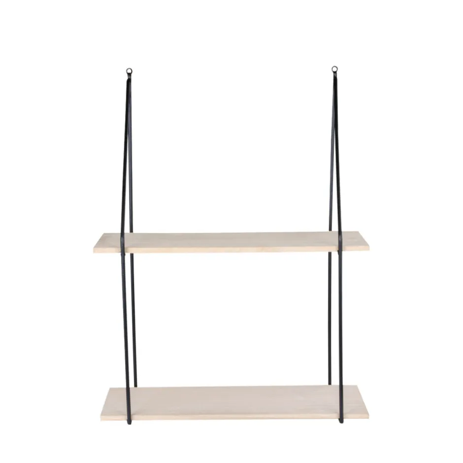 Sale House Nordic HAAG Etagère murale en métal et bois 55x21xH72 cm