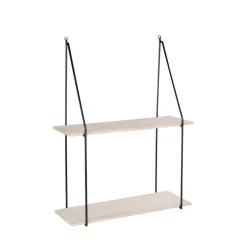 Sale House Nordic HAAG Etagère murale en métal et bois 55x21xH72 cm
