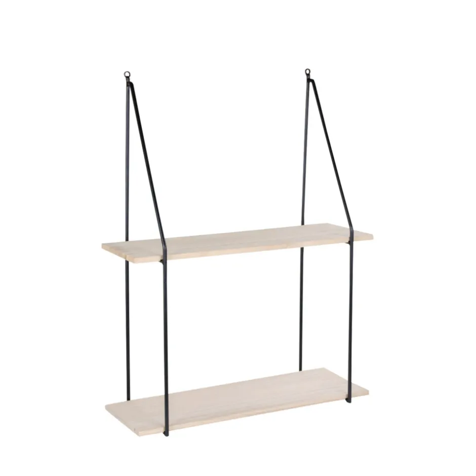 Sale House Nordic HAAG Etagère murale en métal et bois 55x21xH72 cm
