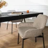 Discount Drawer HAAS Lot de 2 fauteuils de table en tissu et métal