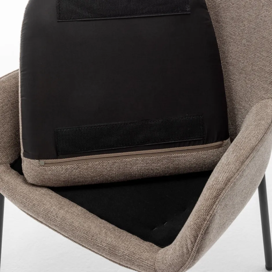Discount Drawer HAAS Lot de 2 fauteuils de table en tissu et métal
