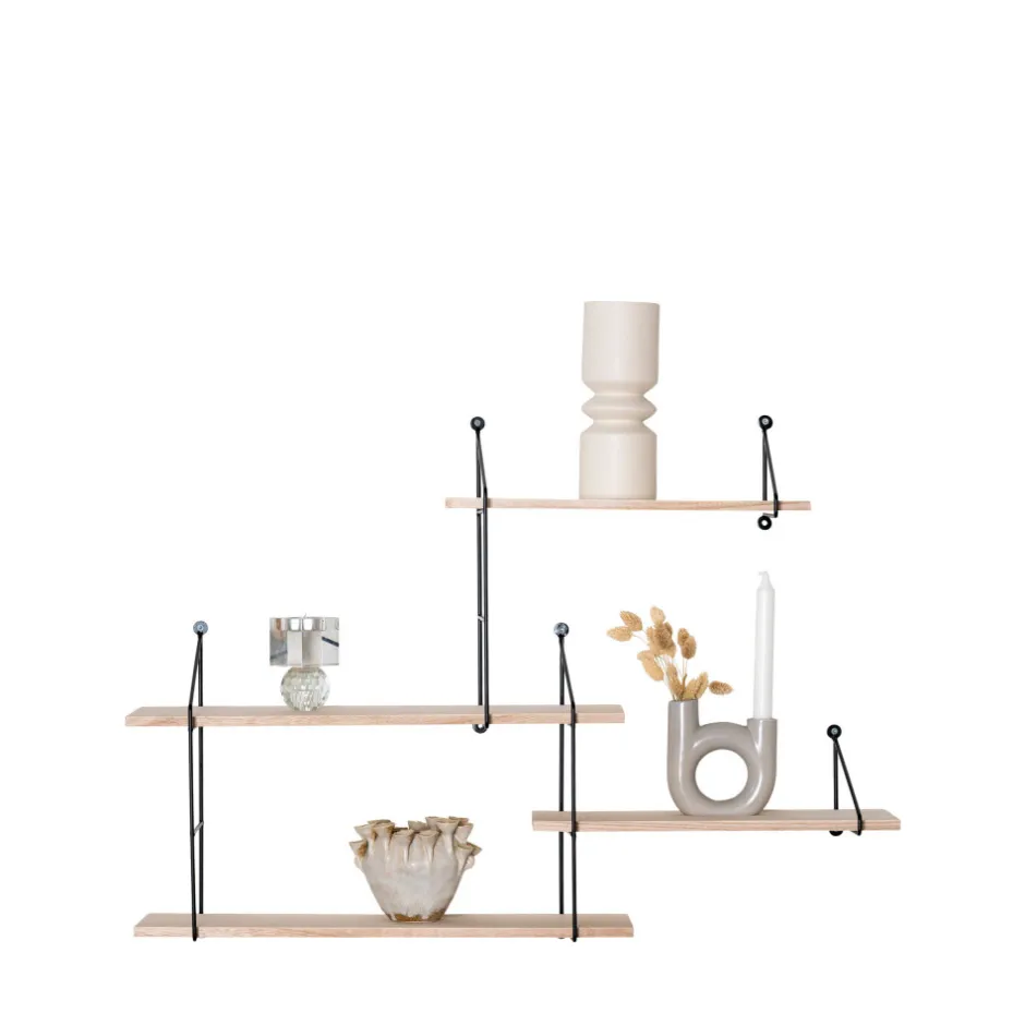 Discount House Nordic HARLEM Etagère murale en bois et métal
