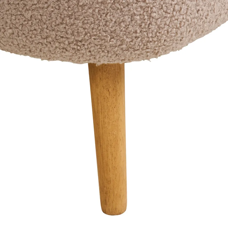 Sale House Nordic HARLOW Banc coffre en tissu bouclette et bois L95cm