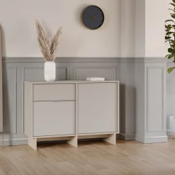 Outlet Drawer HARRIET Buffet 2 portes 1 tiroir en bois et métal L120cm