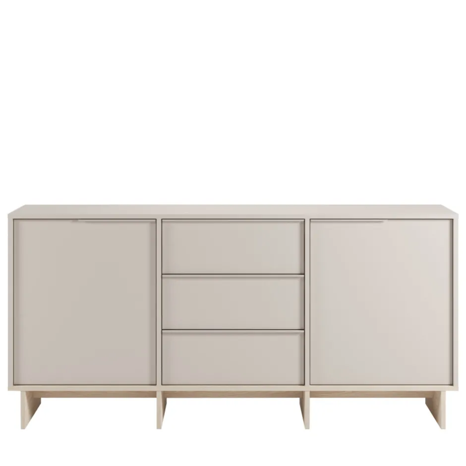 Clearance Drawer HARRIET Buffet 2 portes 3 tiroirs en bois et métal L176cm