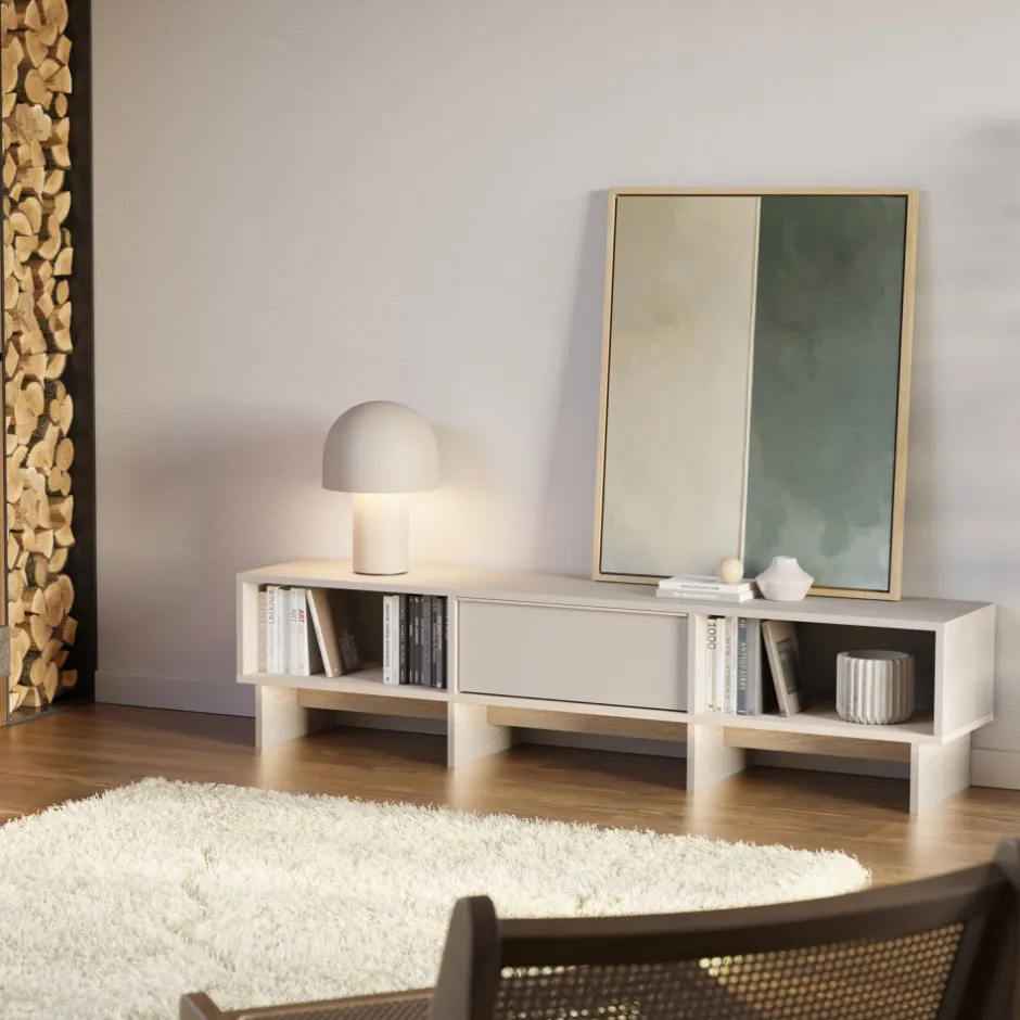 New Drawer HARRIET Meuble TV 1 porte en bois et métal L170cm
