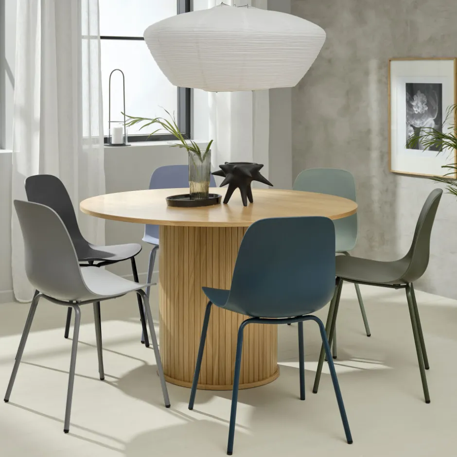 Discount No name HEL Lot de 4 chaises en plastique et métal