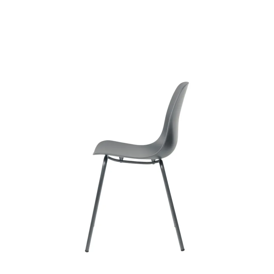 Discount No name HEL Lot de 4 chaises en plastique et métal