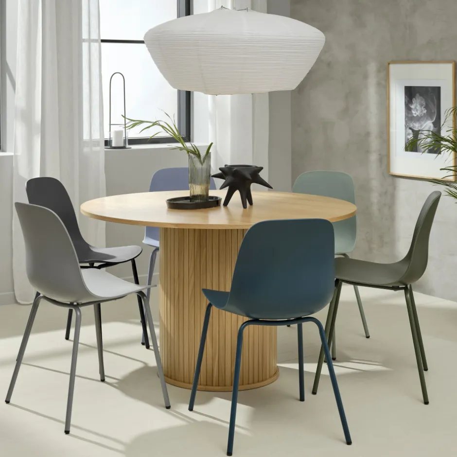 Discount No name HEL Lot de 4 chaises en plastique et métal