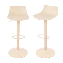 Clearance Drawer HERIBO Lot de 2 chaises de bar réglables en plastique et métal H58-79cm