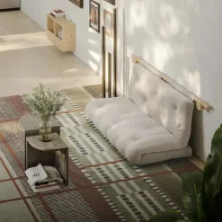 Clearance Karup Design HOOKED Canapé convertible 2,5 places en lin et bois avec accroches murales