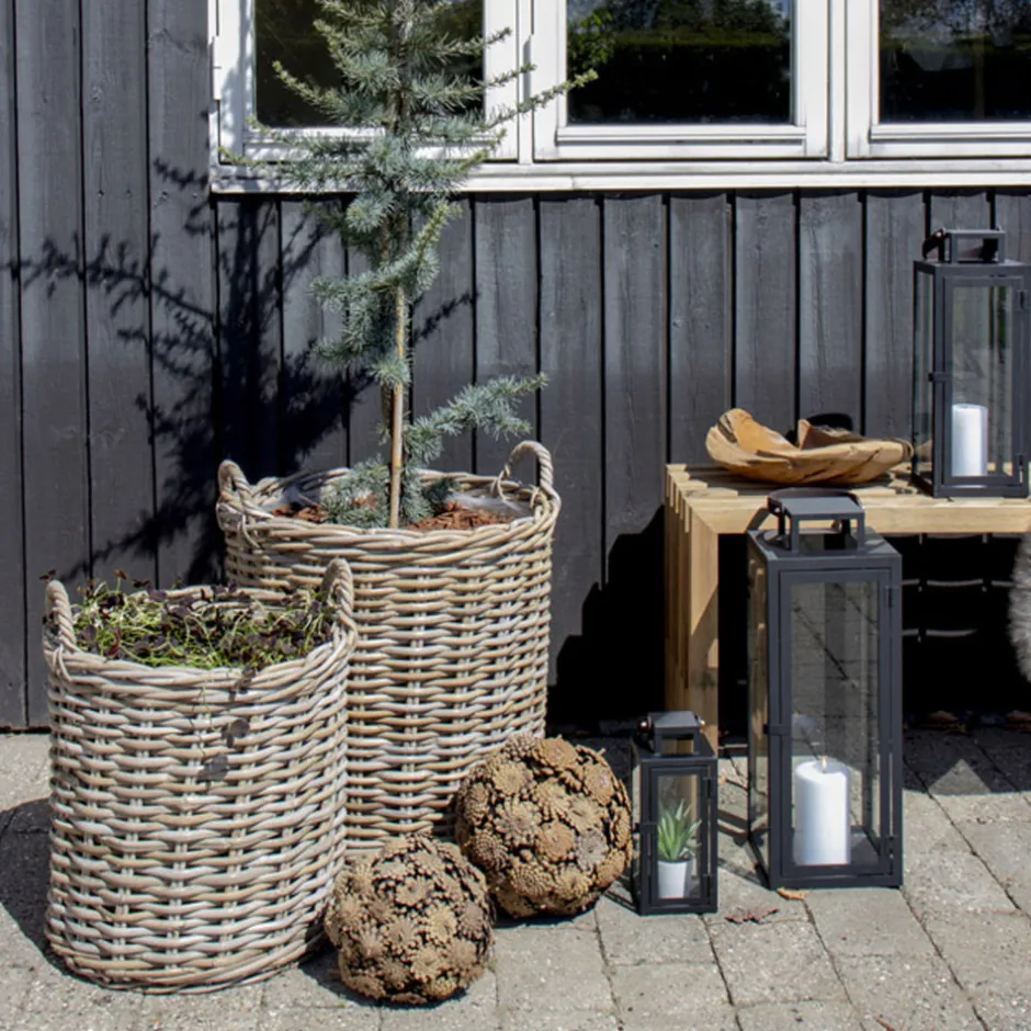 New House Nordic INDO Lot de 2 paniers en rotin