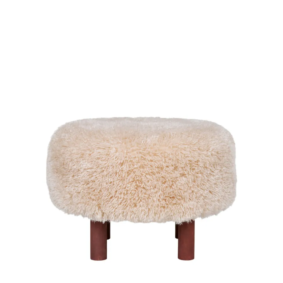 Hot House Nordic INVERNESS Pouf rond imitation fourrure ø50cm