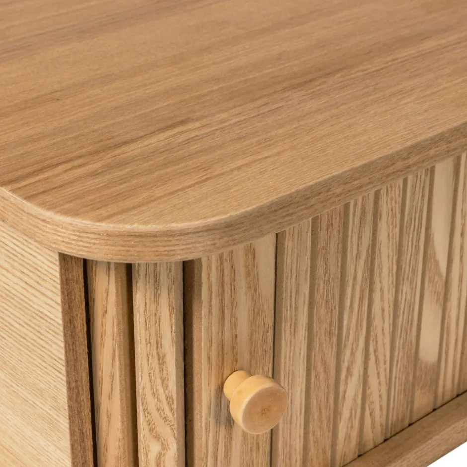 Best Woood JENA Table de chevet suspendue 1 porte coulissante en bois
