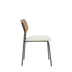 Hot Drawer JENS Lot de 2 chaises en bois, tissu bouclette et métal