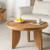 New Drawer JEPARA Table basse ronde en bois massif ø84cm