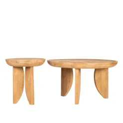 New Drawer JEPARA Table basse ronde en bois massif ø84cm