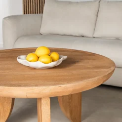 New Drawer JEPARA Table basse ronde en bois massif ø84cm