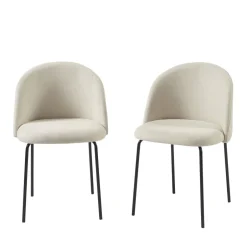 Hot No name JILL Lot de 2 chaises en tissu et métal