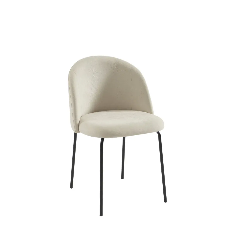 Hot No name JILL Lot de 2 chaises en tissu et métal