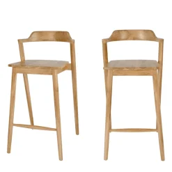 Hot Drawer JOKO Lot de 2 chaises de bar en teck H75cm