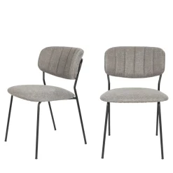 Discount No name JOLIEN Lot de 2 chaises en tissu et métal pieds noirs