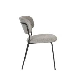 Discount No name JOLIEN Lot de 2 chaises en tissu et métal pieds noirs