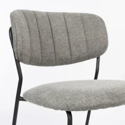 Discount No name JOLIEN Lot de 2 chaises en tissu et métal pieds noirs