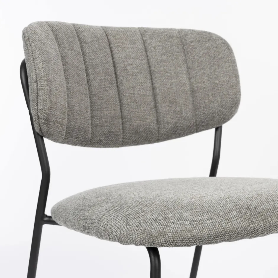 Discount No name JOLIEN Lot de 2 chaises en tissu et métal pieds noirs