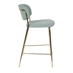 New No name JOLIEN Lot de 2 tabourets de bar en tissu avec pieds dorés