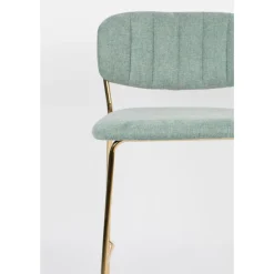 New No name JOLIEN Lot de 2 tabourets de bar en tissu avec pieds dorés