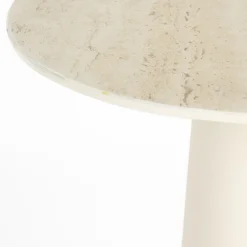 New No name JOYA Table d'appoint ronde effet travertin ø40cm H70cm