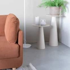 Hot No name JOYA Table d'appoint ronde effet travertin ø40cm H52cm