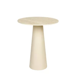 Hot No name JOYA Table d'appoint ronde effet travertin ø40cm H52cm