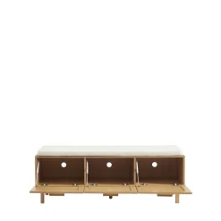 Sale Drawer JUNE Banc d'entrée avec rangement à chaussures en bois et cannage L140cm