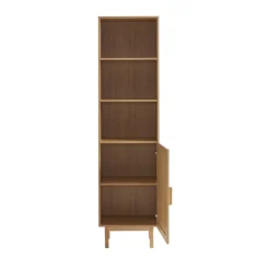 Hot Drawer JUNE Colonne de rangement en bois et cannage H190cm