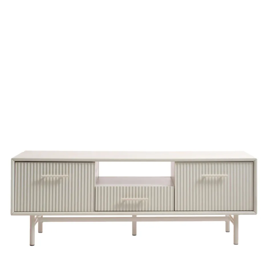 Sale No name JURA Meuble TV 2 portes 1 tiroir en bois et métal L140cm