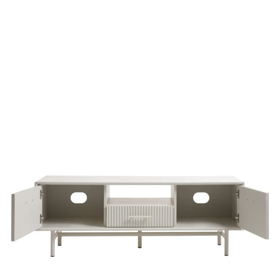 Sale No name JURA Meuble TV 2 portes 1 tiroir en bois et métal L140cm